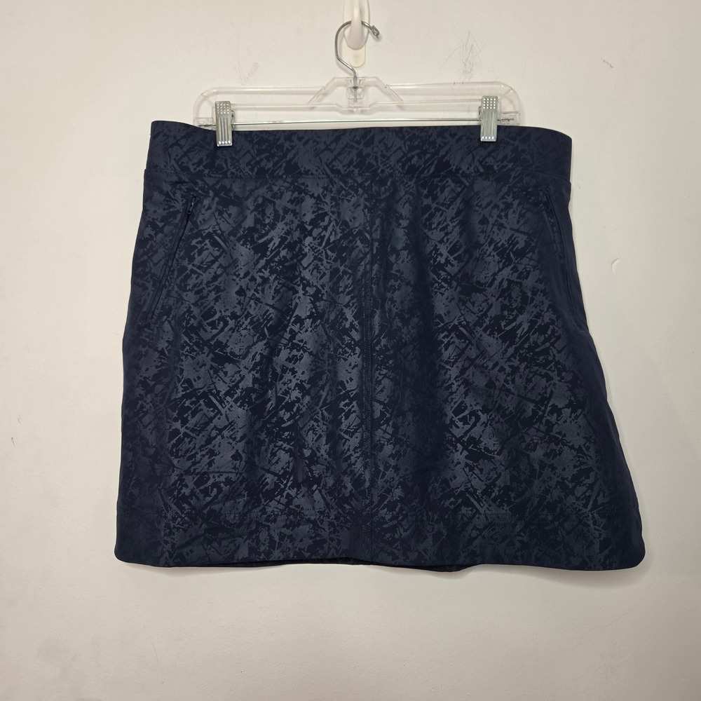 Orvis Womens XL Navy Blue Abstract Print Active Performance Golf Tennis Skort